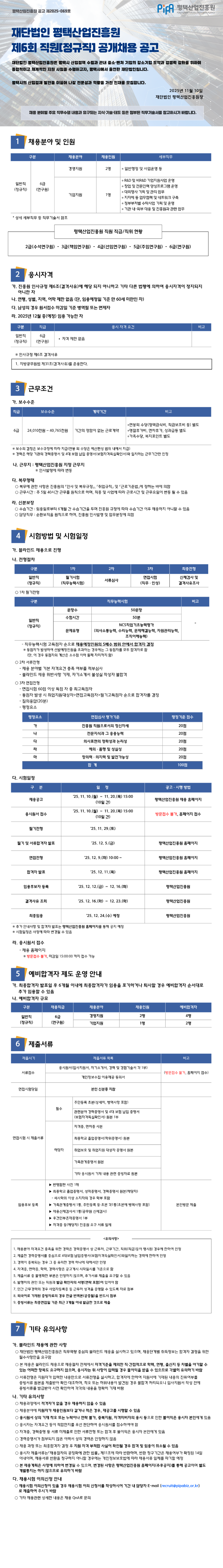 붙임 1. (공고-제2025-069호) 「2025년 제6회 직원(정규직) 공개채용」 공고(홈페이지용).png